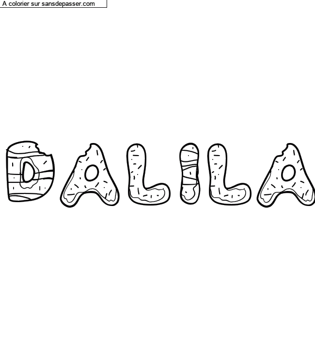 Coloriage pr&eacute;nom personnalis&eacute; "Dalila" par un invit&eacute;