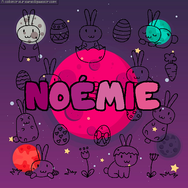 Coloriage pr&eacute;nom NO&Eacute;MIE - d&eacute;cor Paques par Rguilbaud 1010