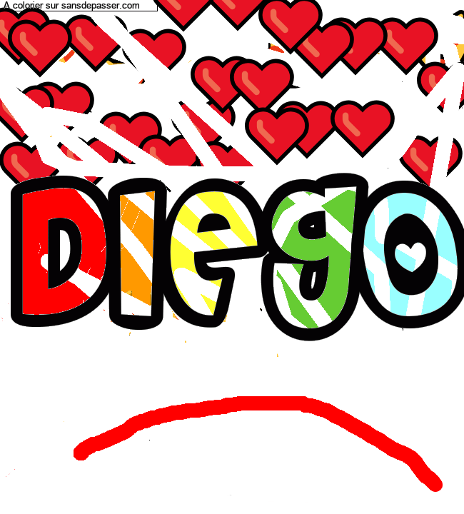 Coloriage pr&eacute;nom personnalis&eacute; "DIEGO" par DIEGO