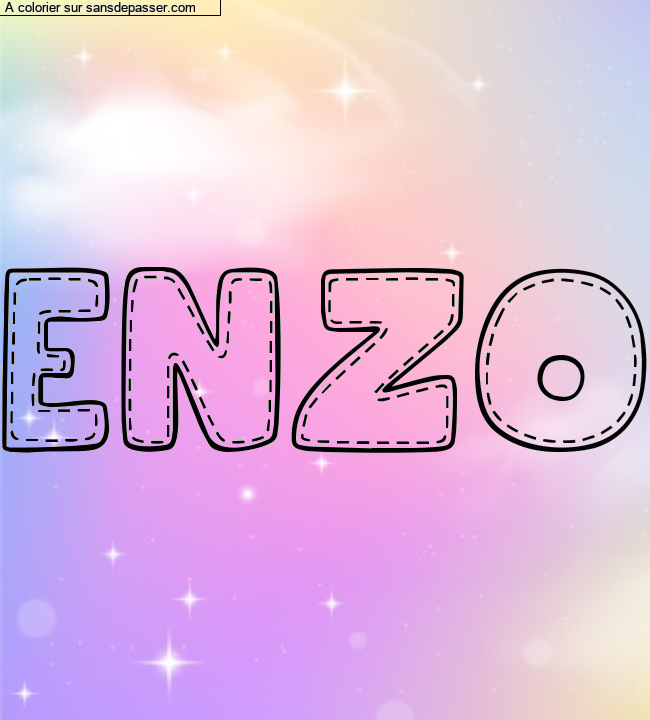 Coloriage pr&eacute;nom personnalis&eacute; "ENZO" par un invit&eacute;