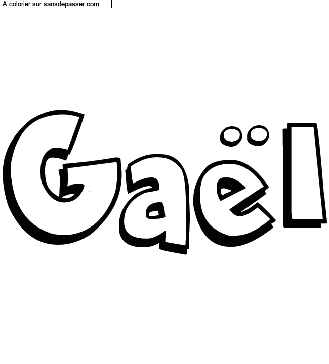 Coloriage prénom personnalisé "Gaël" par un invité