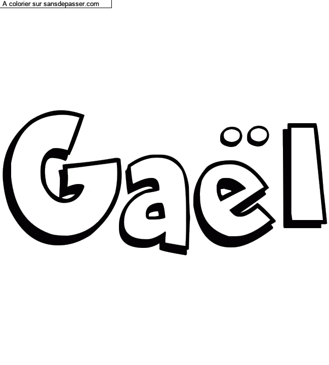 Coloriage pr&eacute;nom personnalis&eacute; "Ga&euml;l" par un invit&eacute;