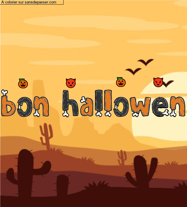 Coloriage pr&eacute;nom personnalis&eacute; "bon hallowen" par un invit&eacute;