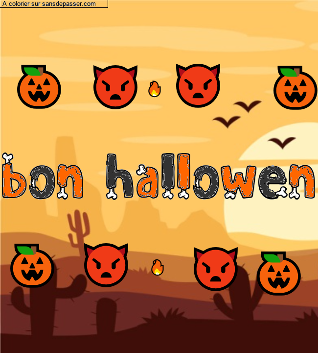 Coloriage pr&eacute;nom personnalis&eacute; "bon hallowen" par gerlo