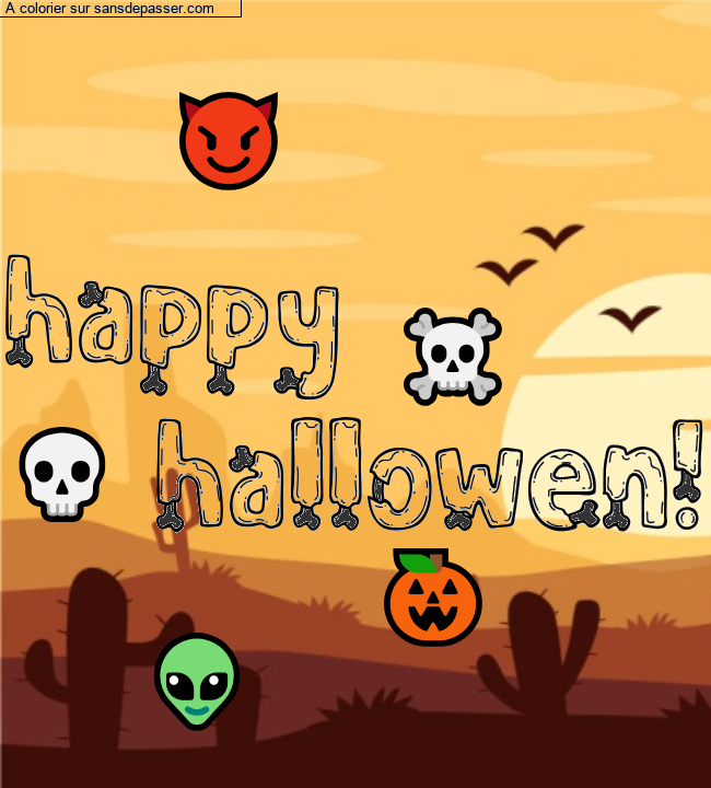 Coloriage pr&eacute;nom personnalis&eacute; "happy
   hallowen!" par un invit&eacute;