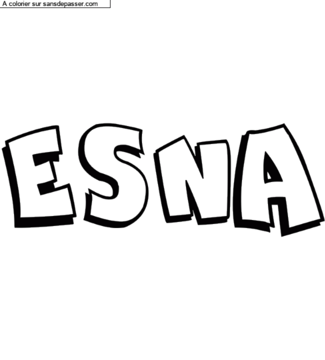 Coloriage pr&eacute;nom personnalis&eacute; "ESNA" par un invit&eacute;