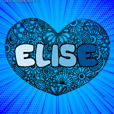 Coloriage Coloriage pr&eacute;nom ELISE - d&eacute;cor Mandala coeur par un invit&eacute;