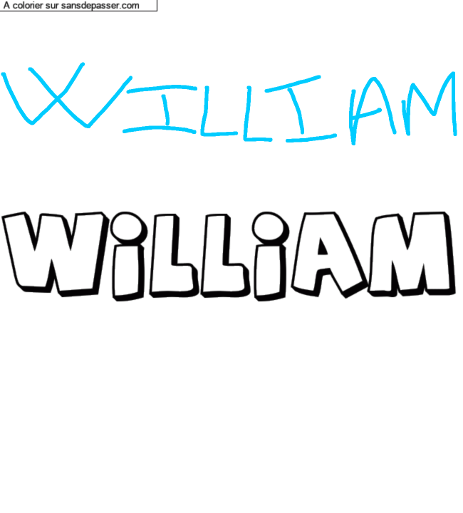 Coloriage pr&eacute;nom personnalis&eacute; "William" par un invit&eacute;