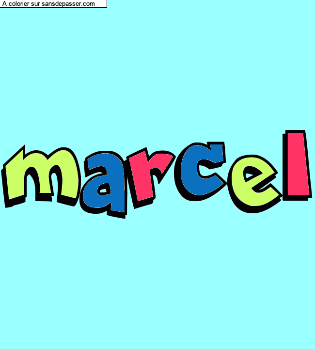 Coloriage pr&eacute;nom personnalis&eacute; "marcel" par un invit&eacute;