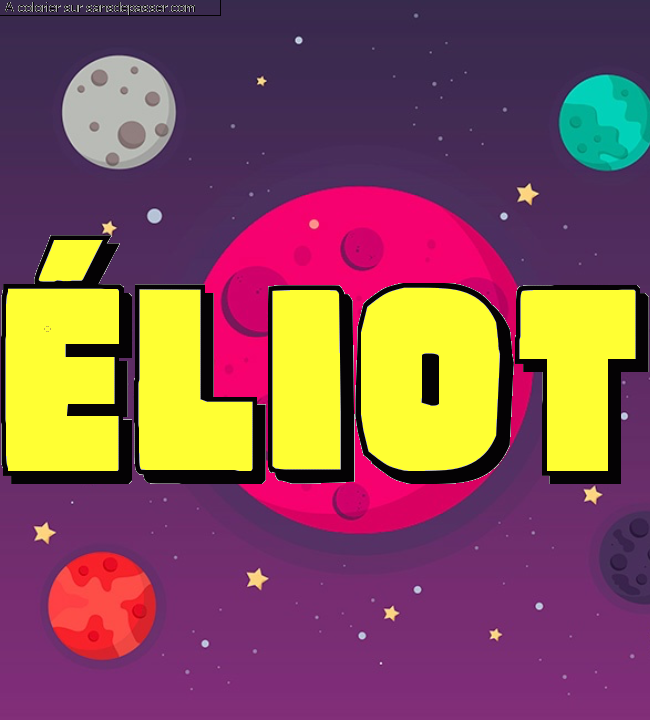 Coloriage pr&eacute;nom personnalis&eacute; "&Eacute;liot" par Kari