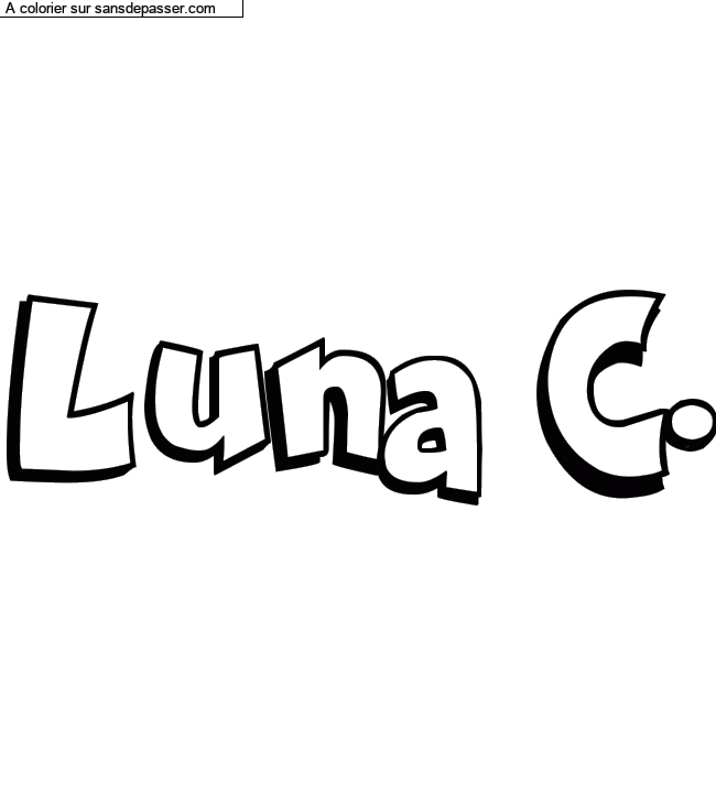 Coloriage pr&eacute;nom personnalis&eacute; "Luna C." par un invit&eacute;