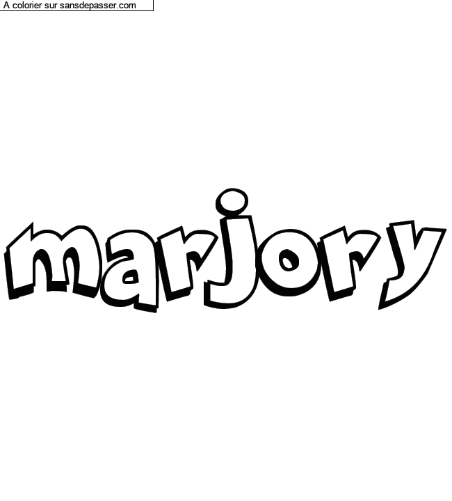 Coloriage pr&eacute;nom personnalis&eacute; "marjory" par un invit&eacute;