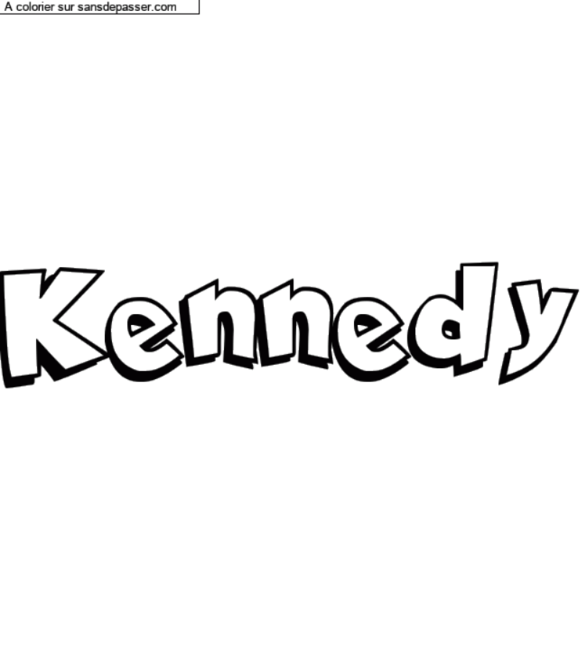 Coloriage pr&eacute;nom personnalis&eacute; "Kennedy" par Diana