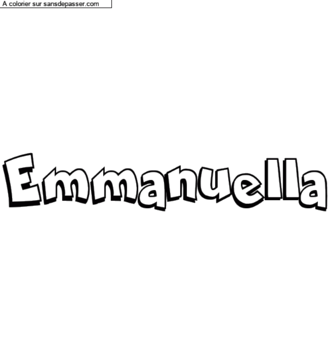 Coloriage pr&eacute;nom personnalis&eacute; "Emmanuella" par Diana