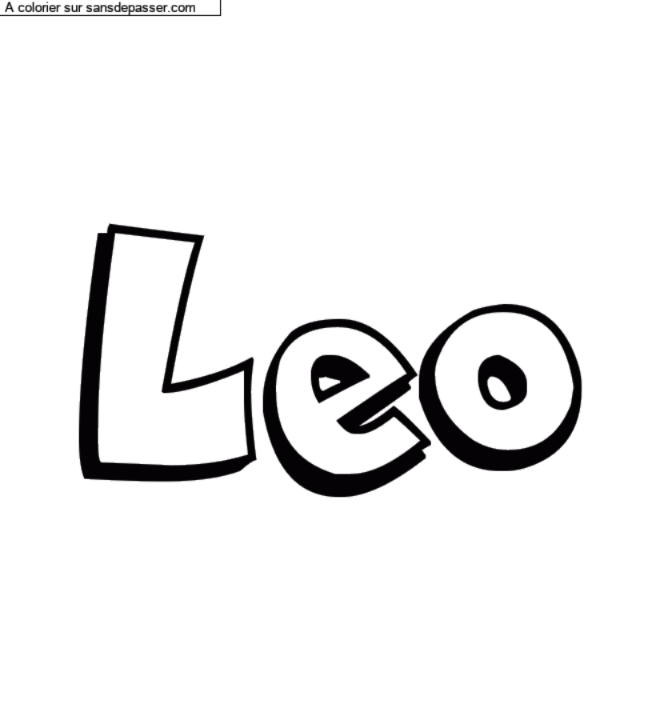 Coloriage pr&eacute;nom personnalis&eacute; "Leo" par Diana