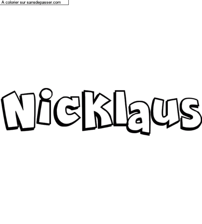 Coloriage pr&eacute;nom personnalis&eacute; "Nicklaus" par Diana