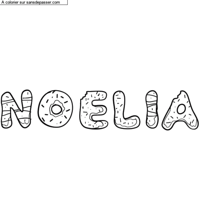 Coloriage pr&eacute;nom personnalis&eacute; "NOELIA" par un invit&eacute;