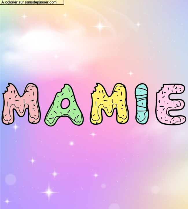 Coloriage pr&eacute;nom personnalis&eacute; "Mamie" par un invit&eacute;