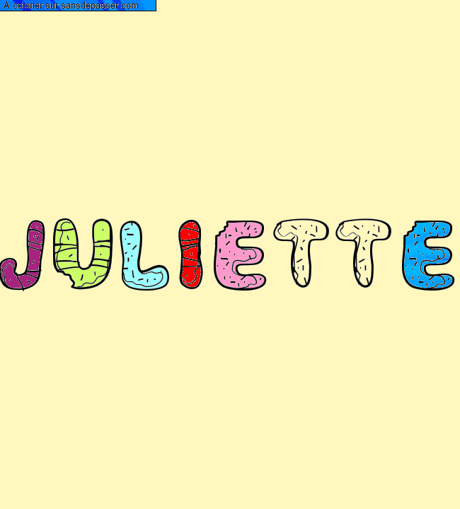 Coloriage pr&eacute;nom personnalis&eacute; "juliette" par un invit&eacute;