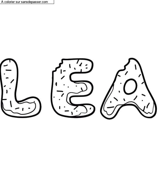 Coloriage pr&eacute;nom personnalis&eacute; "LEA" par un invit&eacute;