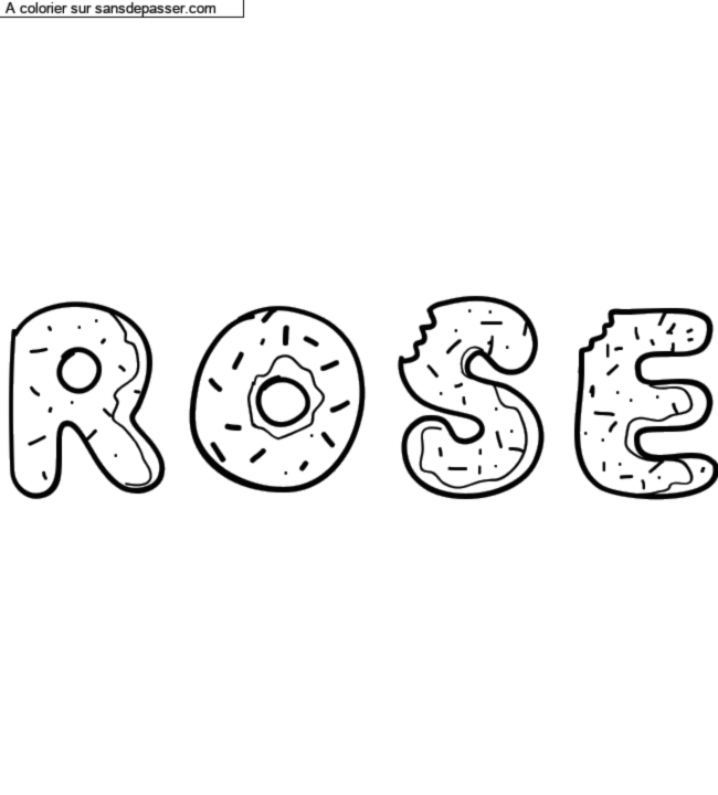 Coloriage pr&eacute;nom personnalis&eacute; "ROSE" par un invit&eacute;