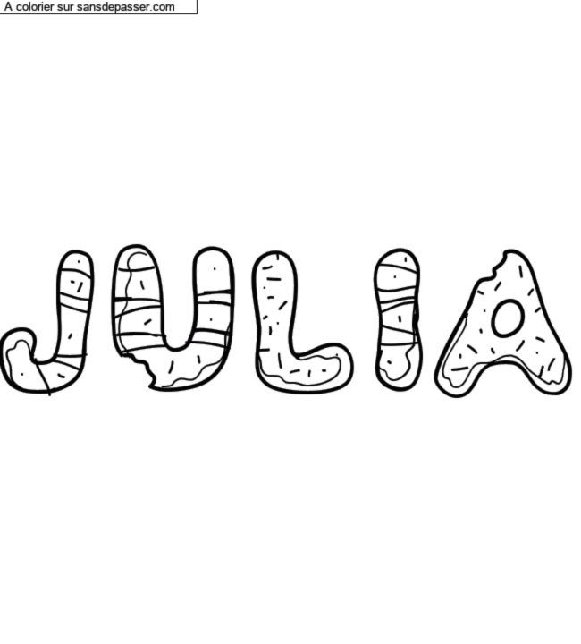 Coloriage pr&eacute;nom personnalis&eacute; "JULIA" par un invit&eacute;