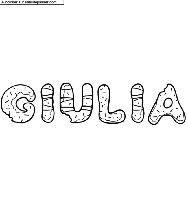 Coloriage pr&eacute;nom personnalis&eacute; "GIULIA" par un invit&eacute;