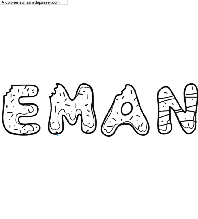 Coloriage pr&eacute;nom personnalis&eacute; "EMAN" par un invit&eacute;