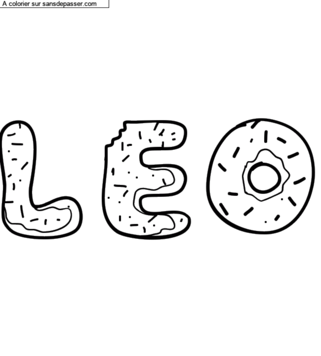Coloriage pr&eacute;nom personnalis&eacute; "LEO" par un invit&eacute;