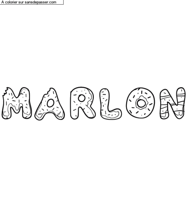 Coloriage pr&eacute;nom personnalis&eacute; "MARLON" par un invit&eacute;