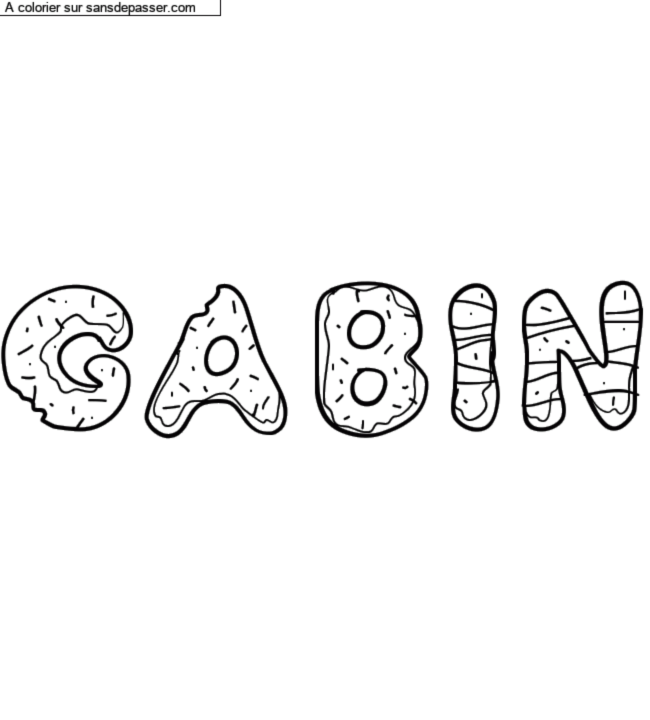 Coloriage pr&eacute;nom personnalis&eacute; "GABIN" par un invit&eacute;