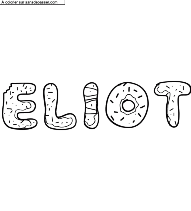 Coloriage pr&eacute;nom personnalis&eacute; "ELIOT" par un invit&eacute;