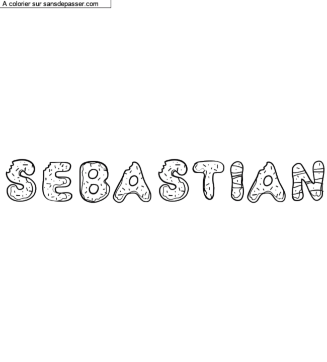 Coloriage pr&eacute;nom personnalis&eacute; "SEBASTIAN" par un invit&eacute;
