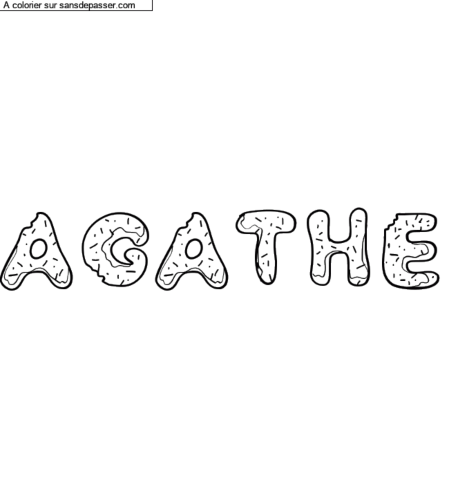 Coloriage pr&eacute;nom personnalis&eacute; "AGATHE" par un invit&eacute;