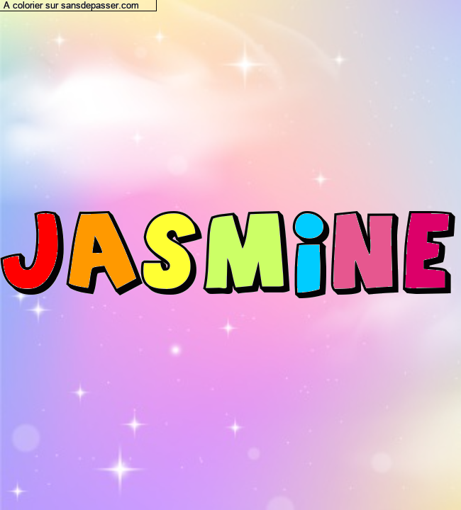 Coloriage pr&eacute;nom personnalis&eacute; "JASMINE" par un invit&eacute;