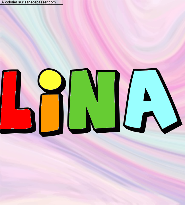 Coloriage pr&eacute;nom personnalis&eacute; "LINA" par un invit&eacute;
