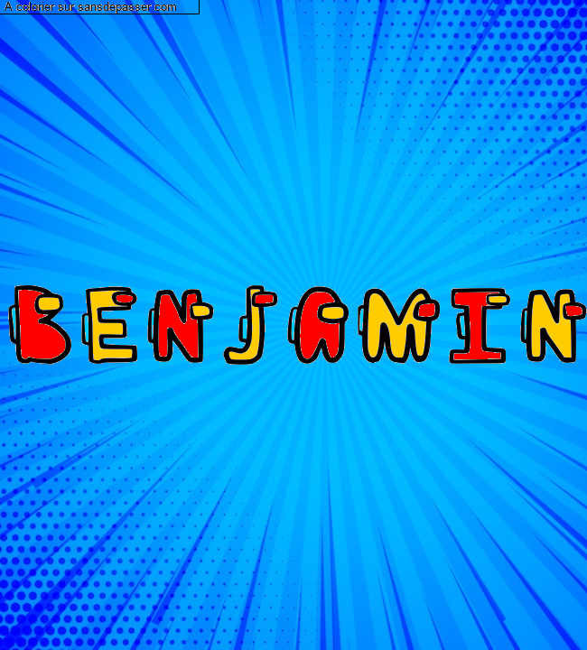 Coloriage pr&eacute;nom personnalis&eacute; "BENJAMIN" par un invit&eacute;