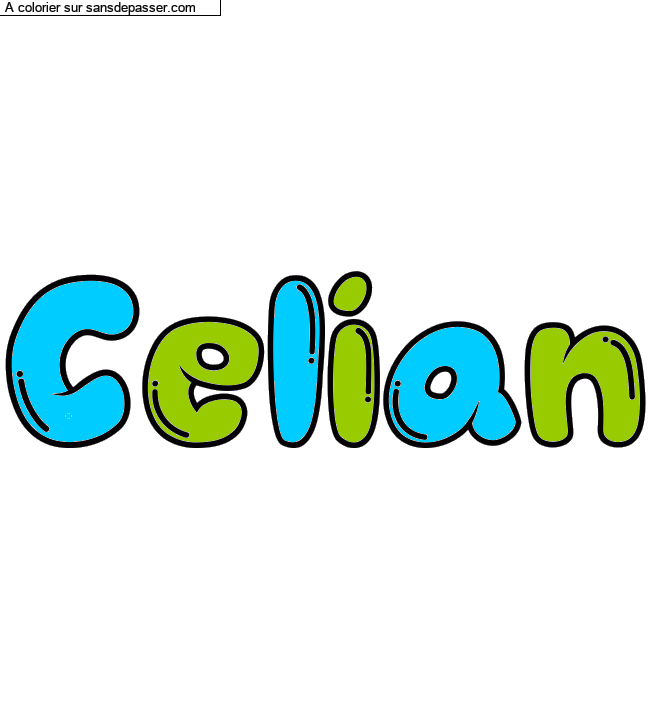 Coloriage pr&eacute;nom personnalis&eacute; "Celian" par Guiche