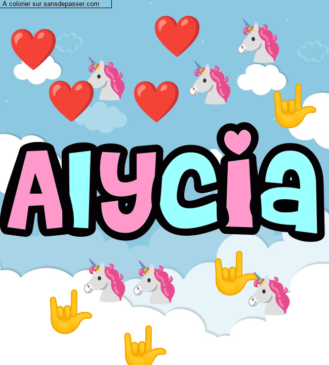 Coloriage pr&eacute;nom personnalis&eacute; "Alycia" par un invit&eacute;