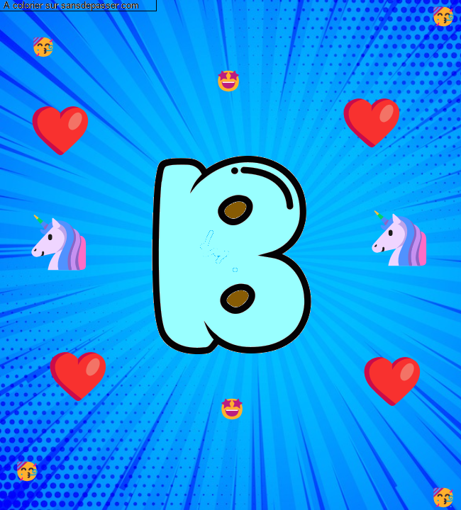 Coloriage pr&eacute;nom personnalis&eacute; "B" par un invit&eacute;
