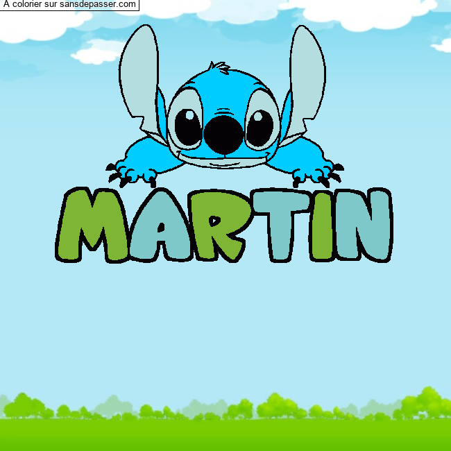 Coloriage Coloriage pr&eacute;nom MARTIN - d&eacute;cor Stitch par lise50