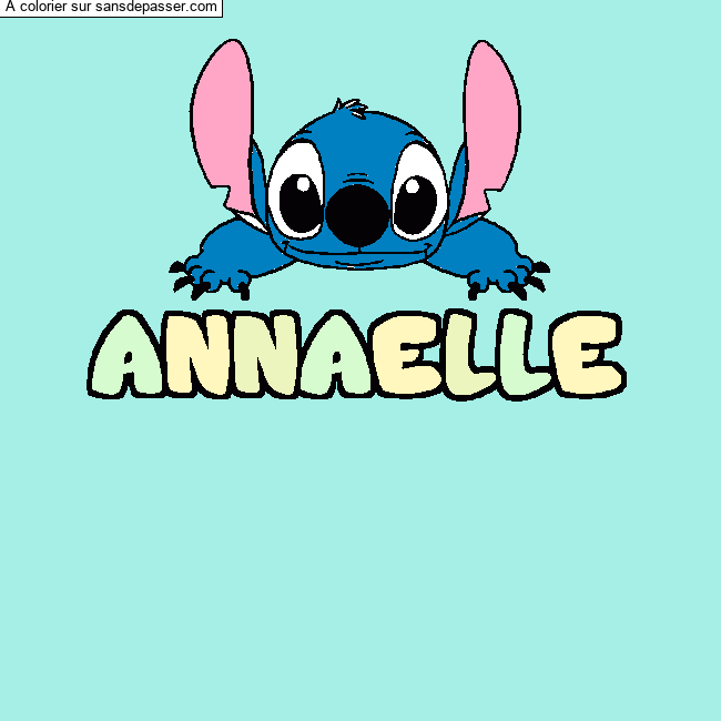 Coloriage Coloriage pr&eacute;nom ANNAELLE - d&eacute;cor Stitch par Annaelle