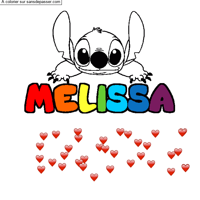 Coloriage MELISSA - d&eacute;cor Stitch