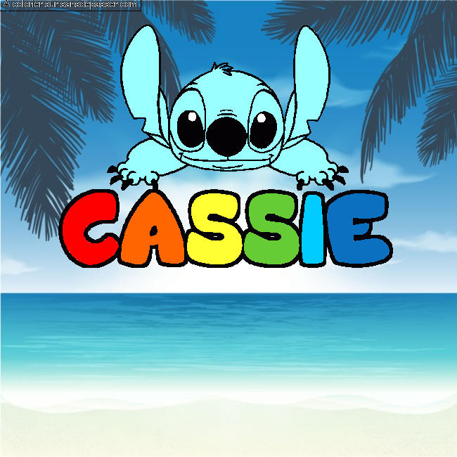 Coloriage Coloriage pr&eacute;nom CASSIE - d&eacute;cor Stitch par un invit&eacute;