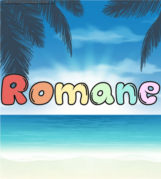 Coloriage pr&eacute;nom personnalis&eacute; "Romane" par un invit&eacute;