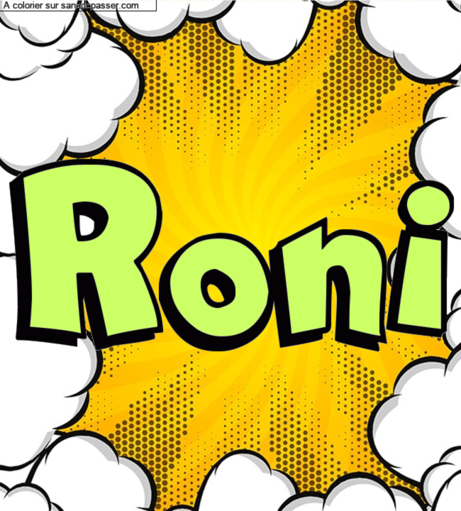 Coloriage prénom personnalisé "Roni" par un invité