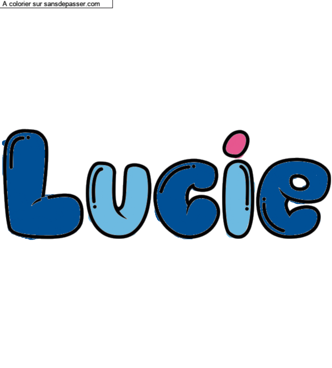 Coloriage prénom personnalisé "Lucie" par C&eacute;lou