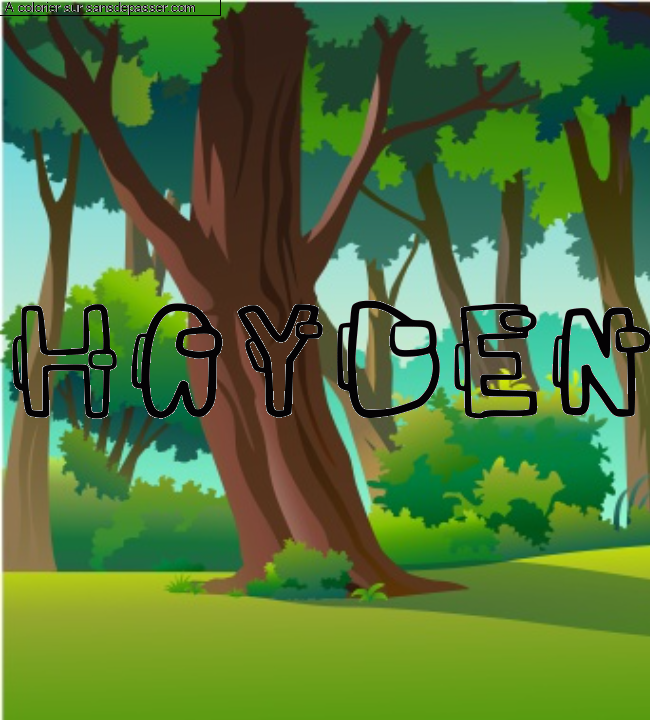 Coloriage prénom personnalisé "HAYDEN" par un invité