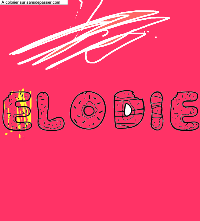 Coloriage prénom personnalisé "Elodie" par Lapines 