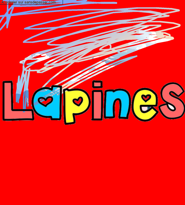 Coloriage prénom personnalisé "Lapines" par Lapines 